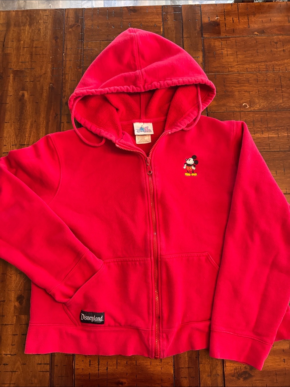 Disney Vintage Red Hoodie with Mickey Embroidery - XL - Disney, Vintage, Fun